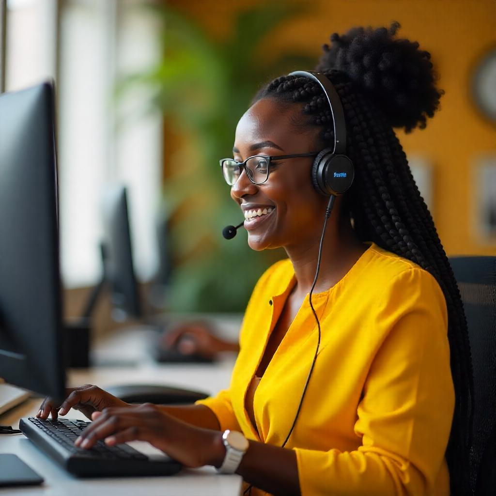 Personne au téléphone avec un interprète à distance